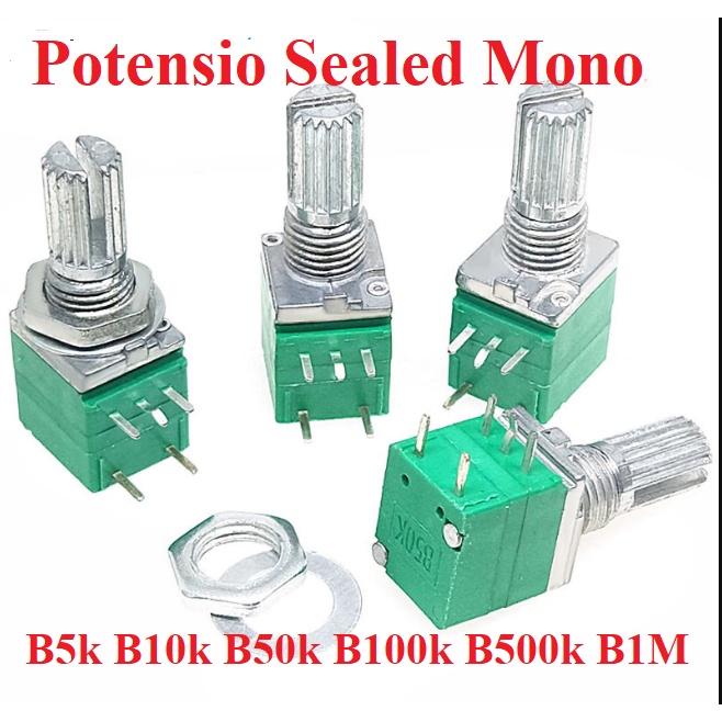 Potensiometer Potentiometer potensio meter 5 Pin RK097NS Linier Sealed Mono 5k 10k 50k 100k 500k 1M