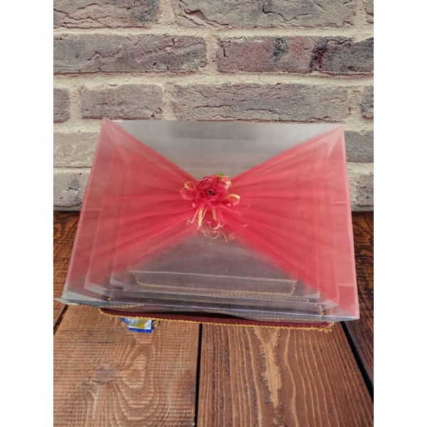

box kotak hantaran/seserahan lamaran pernikahan merah maroon custome L