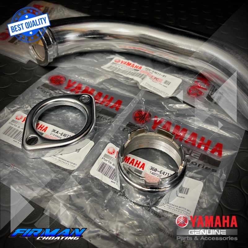 leher knalpot set cincin atas bawah rx king rxs rxk yt115 original yamaha (sepaket)