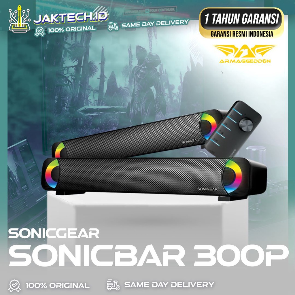 Speaker SonicGear Sonicbar 300P Powerful SoundBar with Light Effect - Putih, NO BLUETOOTH