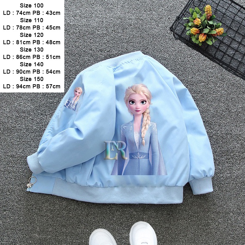 Jaket Anak Perempuan Motif Frozen Elsa Princess Snow White Cinderella Aurora Belle Putri Jasmine Ariel Kuda Poni Unicorn Hangat Lengan Panjang Import Terbaru Sweater Outerwear Outer Hoodie Mantel Musim Dingin Resleting