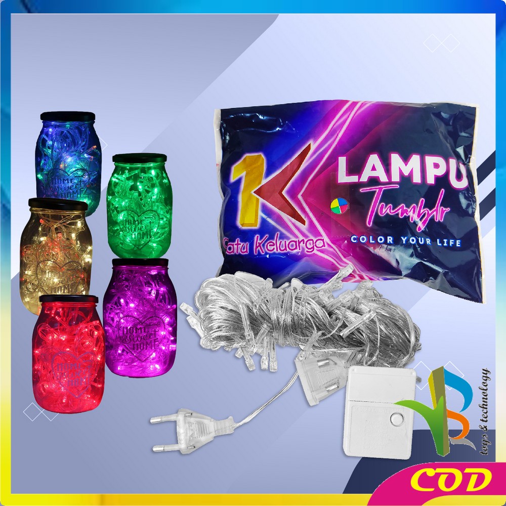 RB-C17 C199 Lampu Tumblr Light Led 10 Mtr OPP 100 LED 50 LED Lampu Hias Dekorasi Kamar Hiasan Natal