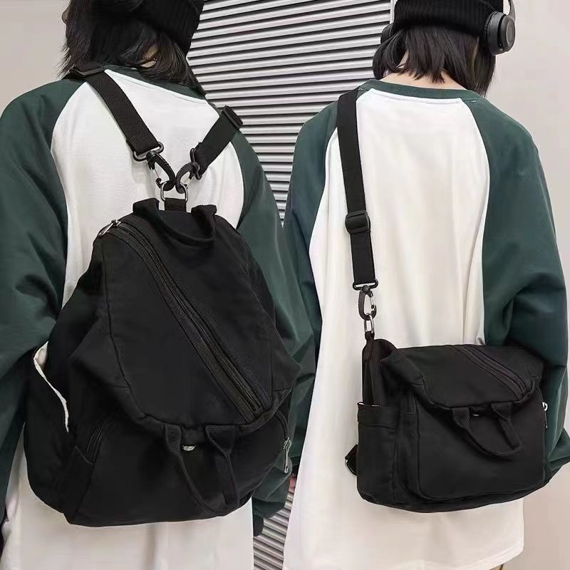 ❀┋Ransel wanita ins angin mahasiswa desain niche tas sekolah kanvas dicuci versi Korea ransel serbaguna sederhana dan serbaguna