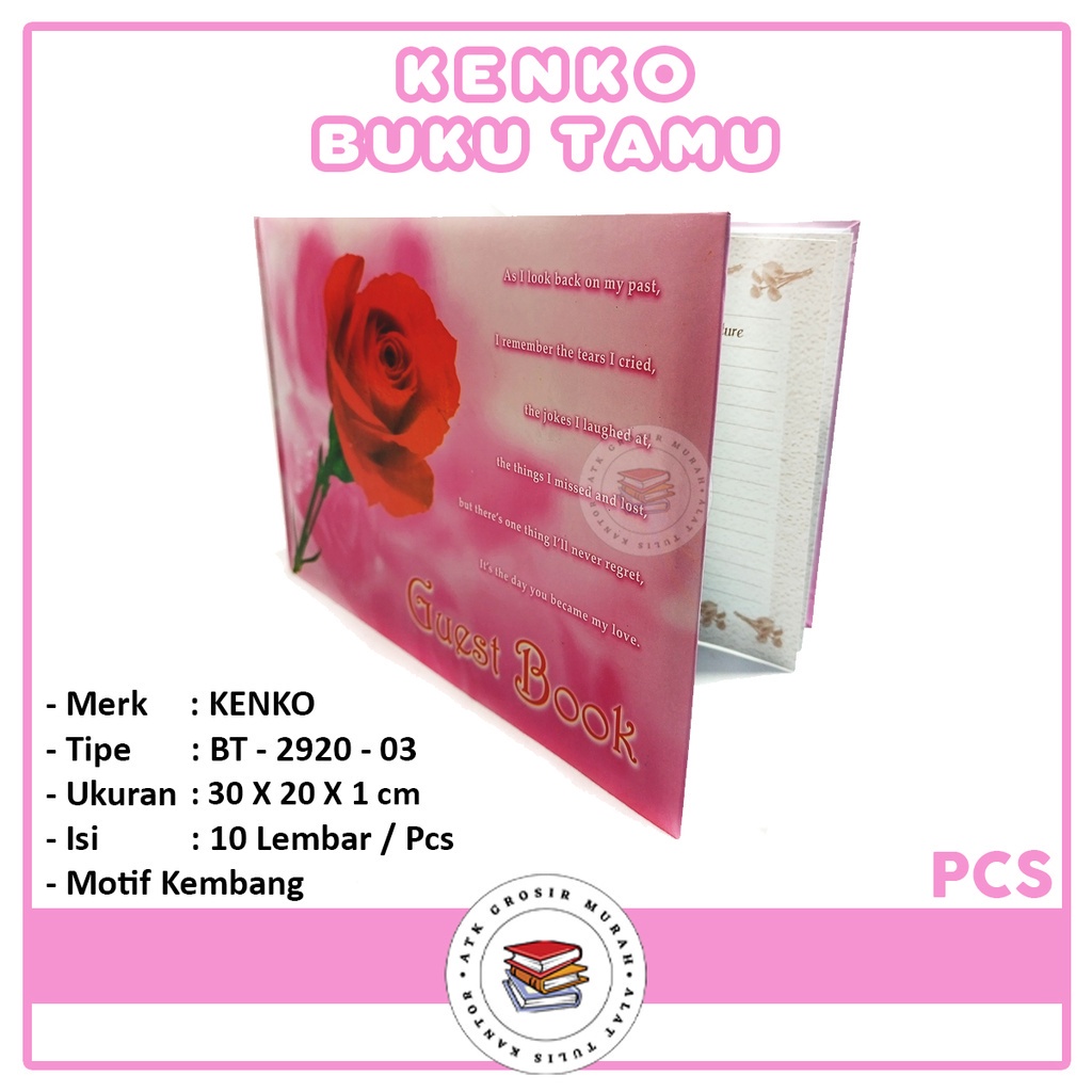 

KENKO Buku Tamu BT 2920 Motif Kembang 03