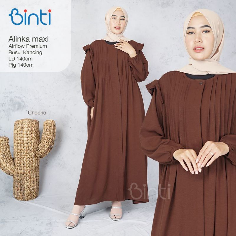 Dress Wanita Super Jumbo LD 140 XXXXL Khalifa Alinka Nendra Maxi Ori Binti Gamis Terbaru Murah Syari