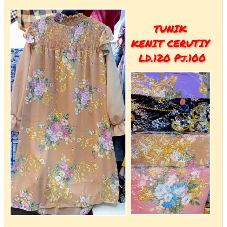 Tunik Ceruty/full puring/tali leher