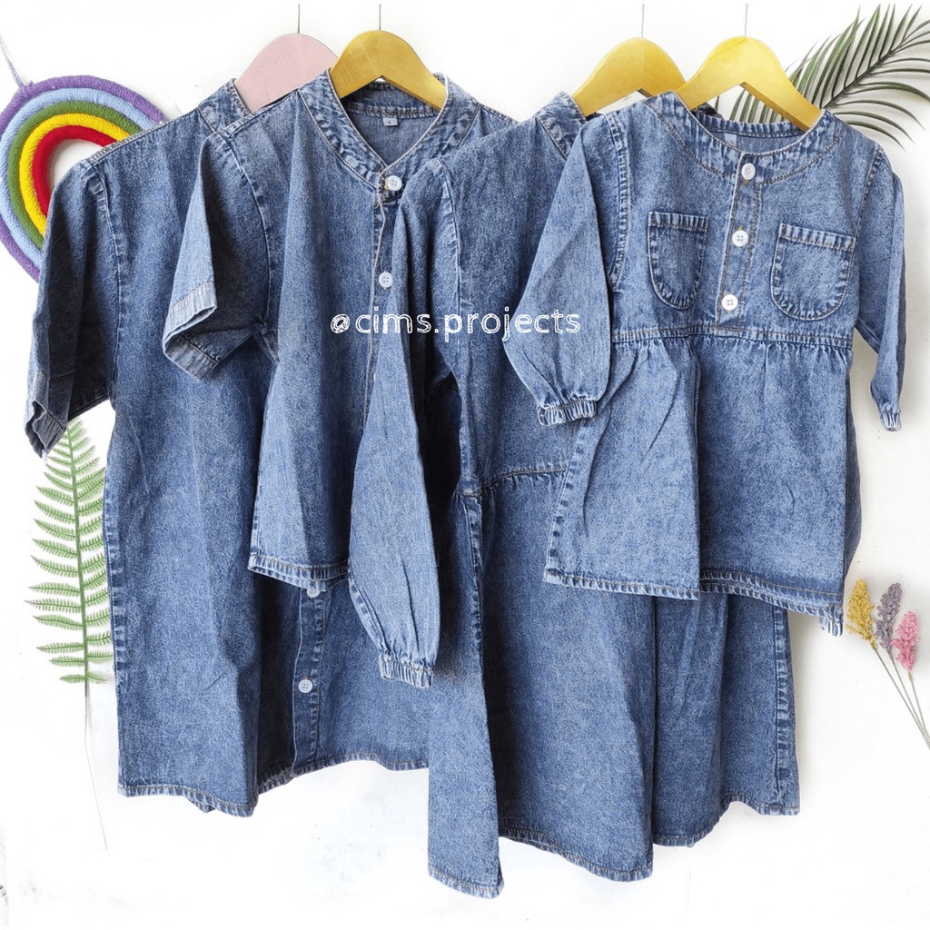 BAJU COUPLE ANAK/ BAJU JEANS ANAK/ KEMEJA JEANS ANAK/ DRESS JEANS ANAK/ COUPLE JEANS