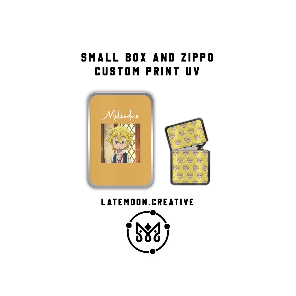 (BISA COD) ANDRO ZIPPO AND SMALL BOX CUSTOM MEDIA PRINT UV