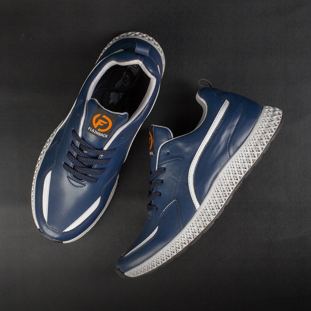 AXTON NAVY |ManNeedMe x FLAZHBACK| Sepatu Sneakers Pria Casual / Sepatu Running ORIGINAL