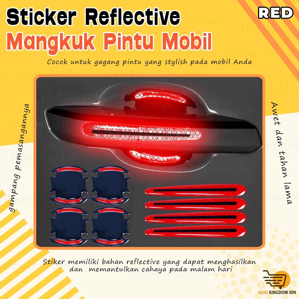 Stiker Reflektor Pintu Mobil Sticker Reflective Gagang Pintu Mobil