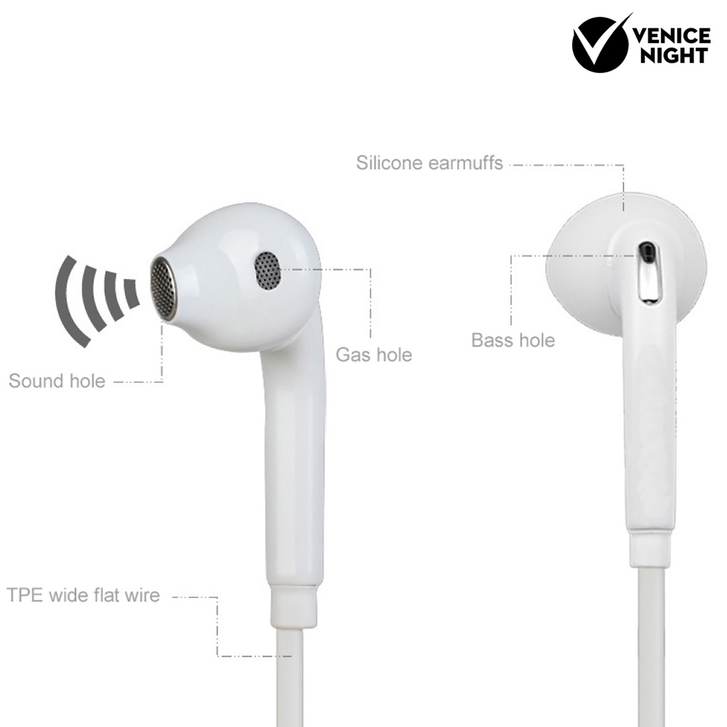 (VNEP) (Berkabel) Samsung Galaxy S6 Edge S7 3.5mm Earphone Kontrol Volume In-Ear dengan Mikrofon