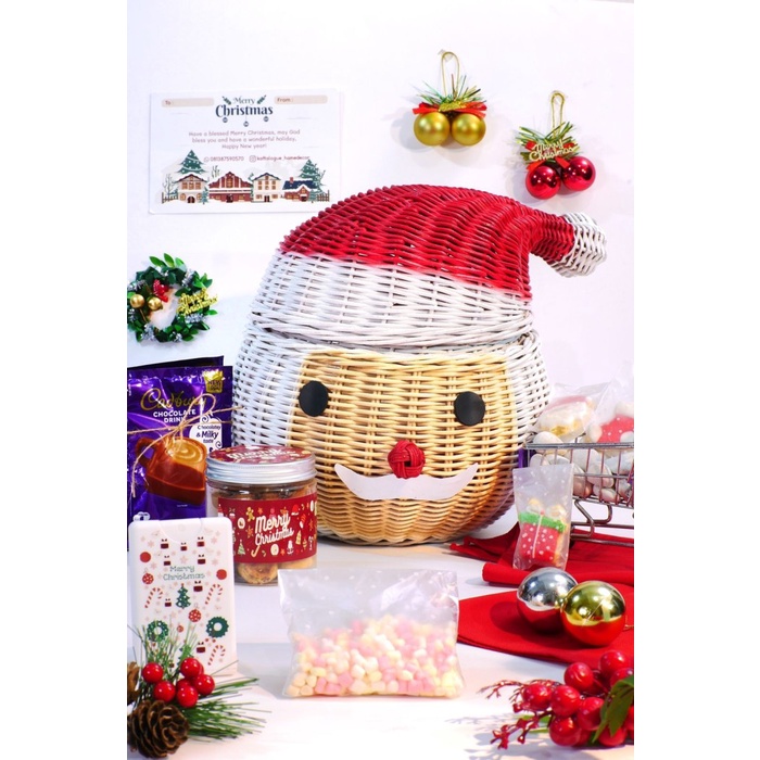 

(COD) HOME DECOR Hampers Gift Kado Natal Piring Mangkuk Keramik Set - hampers santa