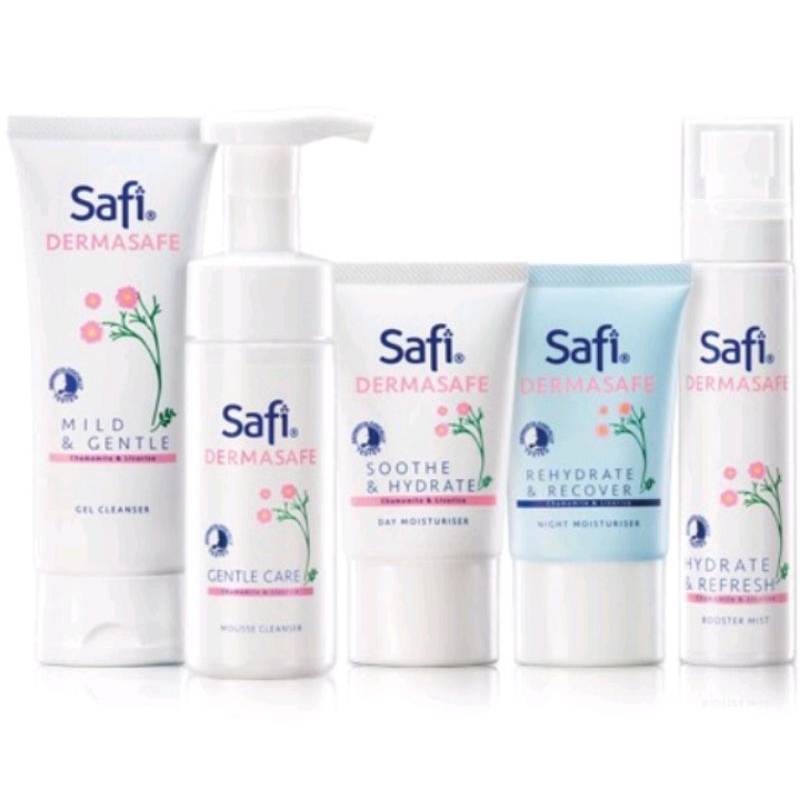 Safi Dermasafe Gel Cleanser Mousse Booster Mist Day Night moisturizer