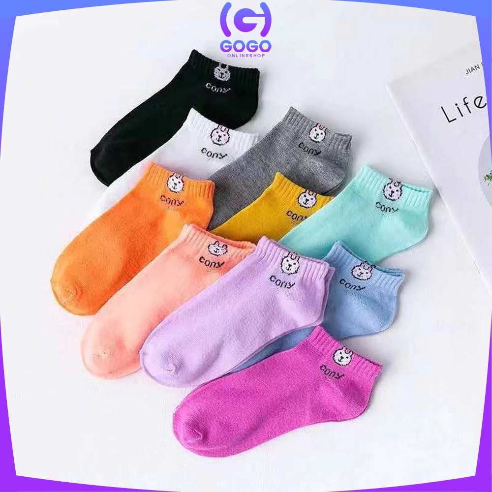 GOGO-P55 Kaos Kaki Pendek Dewasa Motif Karakter / Kaos Kaki Ankle Wanita Kaos Kaki Semata Kaki Polos Cewek Kekinian