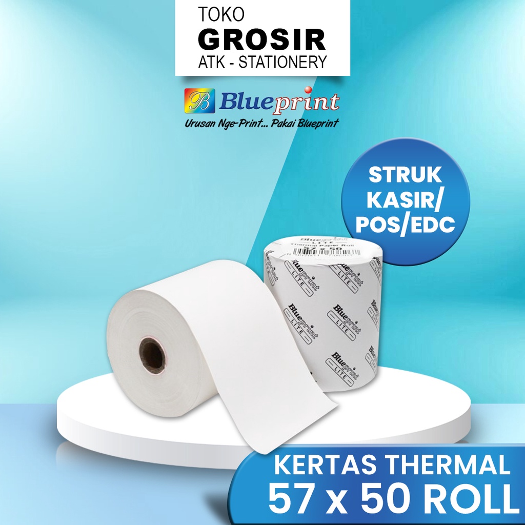 

57x50 ROLL Kertas Thermal Kertas Kasir Kertas Struk PPOB BLUEPRINT Lite