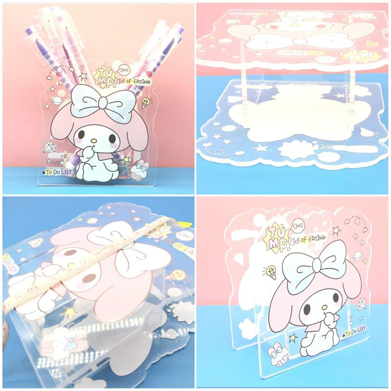 

Tempat pensil meja akrilik my melody, cinnamoroll, hello kitty, little twin star