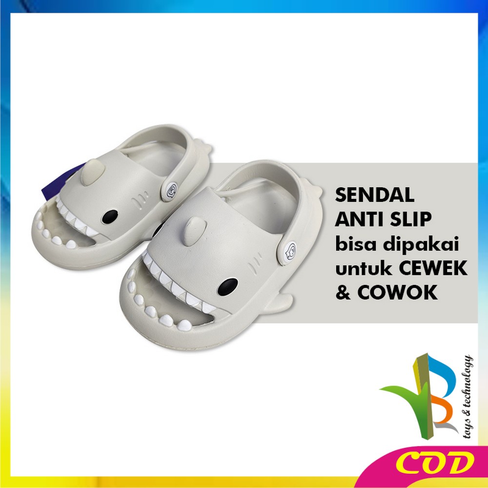 RB-S40 Sandal Hiu Karakter Hewan Lucu Bahan EVA Dengan Tali Belakang / Sendal Shark Anak Lucu Anti  Slip Unisex / Sendal Selop Anak Import