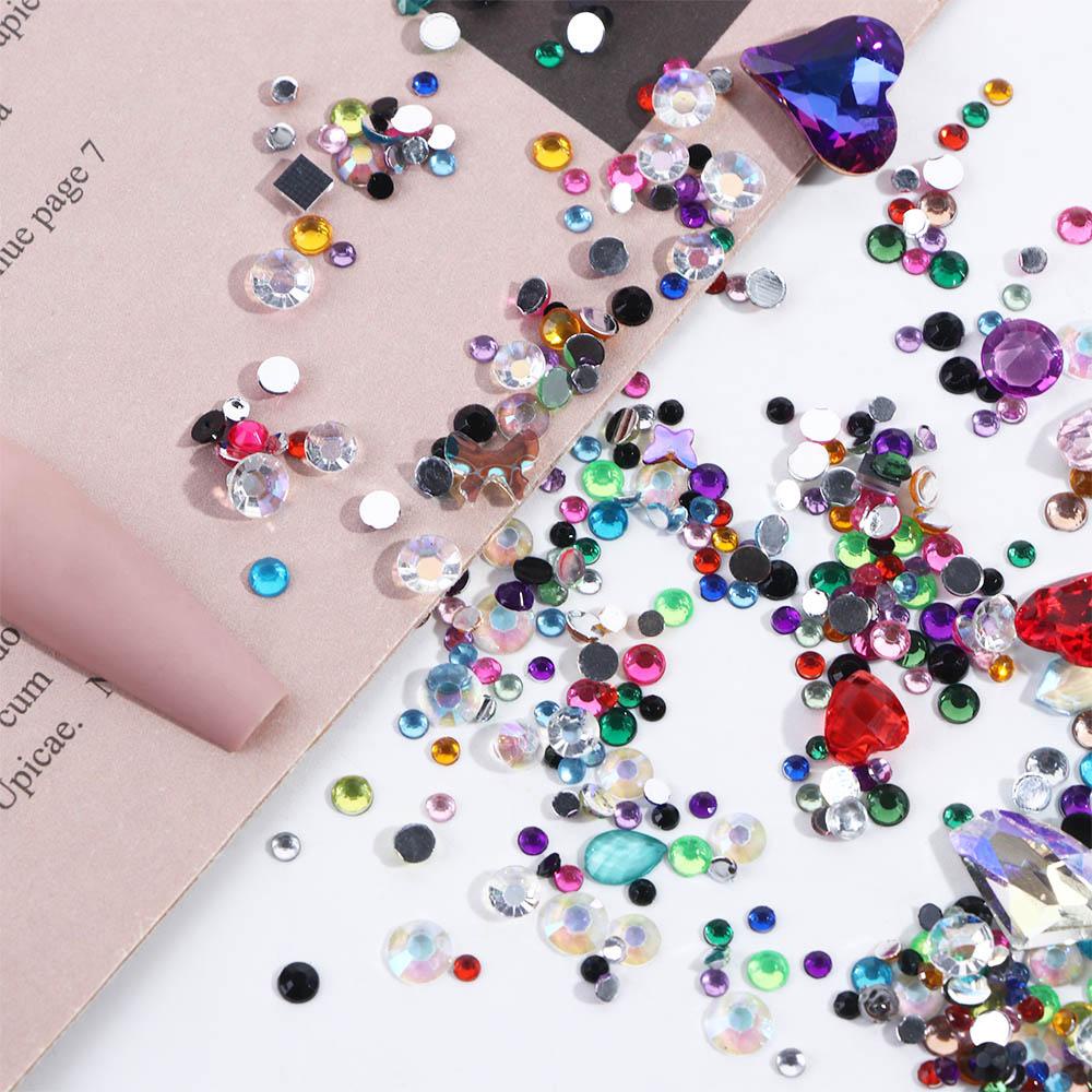 Dekorasi Nail Art Agustina Tips Kuku Mengkilap Halus Manikur Aksesoris Perhiasan Kuku Kristal Hiasan Kuku