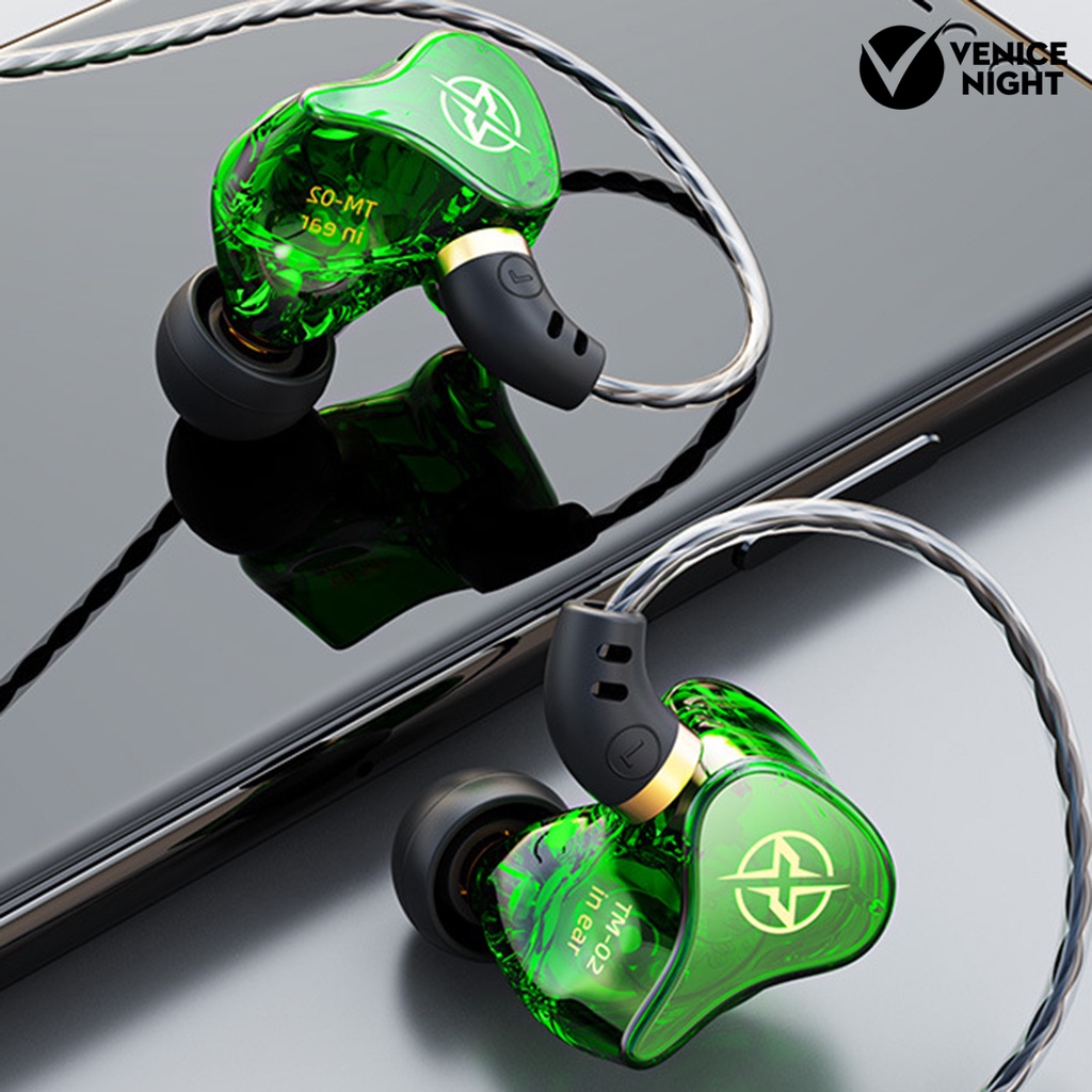 (VNEP) (Berkabel) TM02 Earphone In-Ear Stereo Headset Headphone Pengurang Kebisingan Jernih untuk Musik