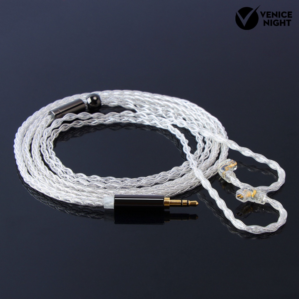 (VNEP) (Berkabel) JCALLY ZSN/ZST/ZS10/AS10/ES3 Berlapis Perak Dikepang Kawat Kabel Earphone Kabel