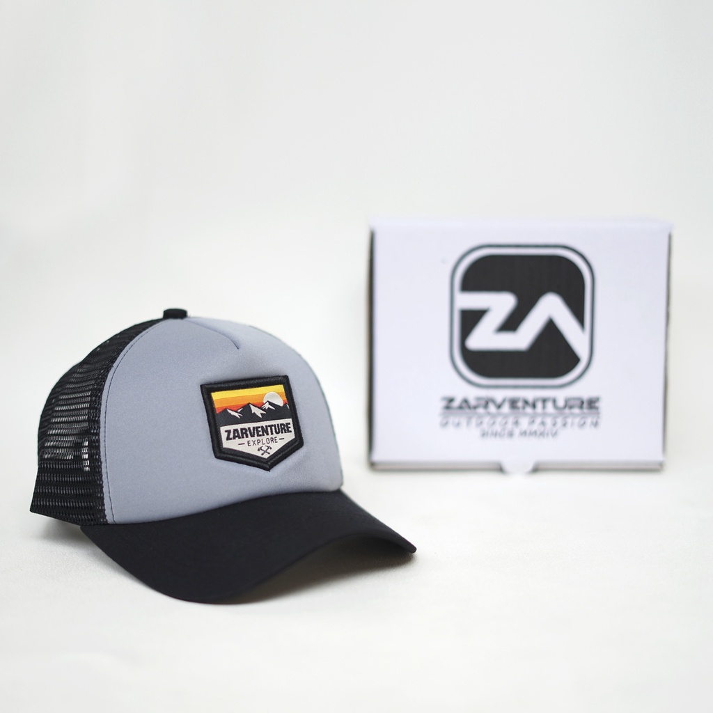 TOPI Trucker Jaring Busa Zarventure Abu Hitam 84