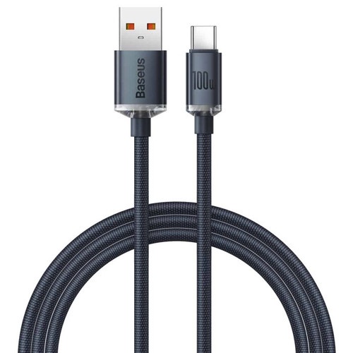 Baseus Crystal Shine Series Fast Charging 100W Data Cable USB-A to USB-C 1.2m 2m Garansi Resmi