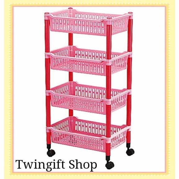 Rak Plastik/Rak Salon Serbaguna Lion Star, Susun 4.(Khusus Gojek).