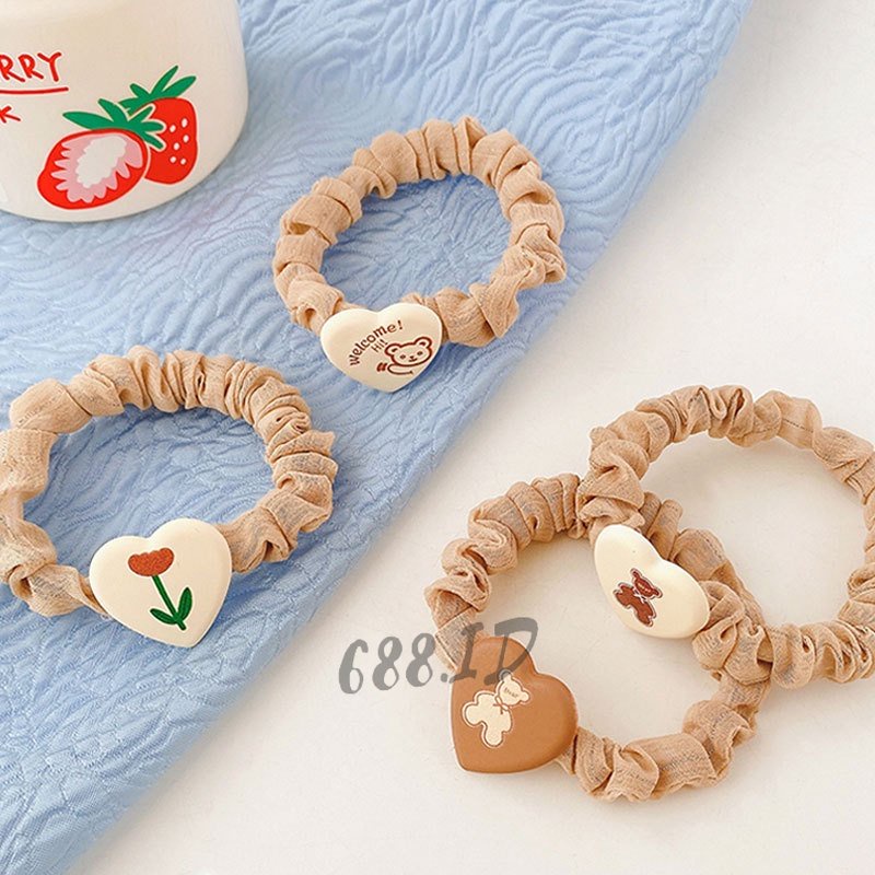 Ikat Rambut Scrunchie Gaya Korea Kunciran Rambut Wanita Karet Rambut Elastis Aksesoris Fashion untuk Anak Perempuan Cewek Wanita Impor Murah KCR 21