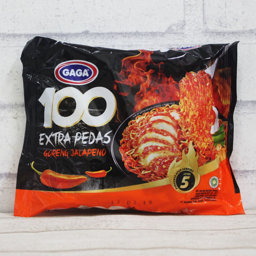 

GAGA Mie Instant 100 Extra Pedas Goreng Jalapeno Pack 85gr