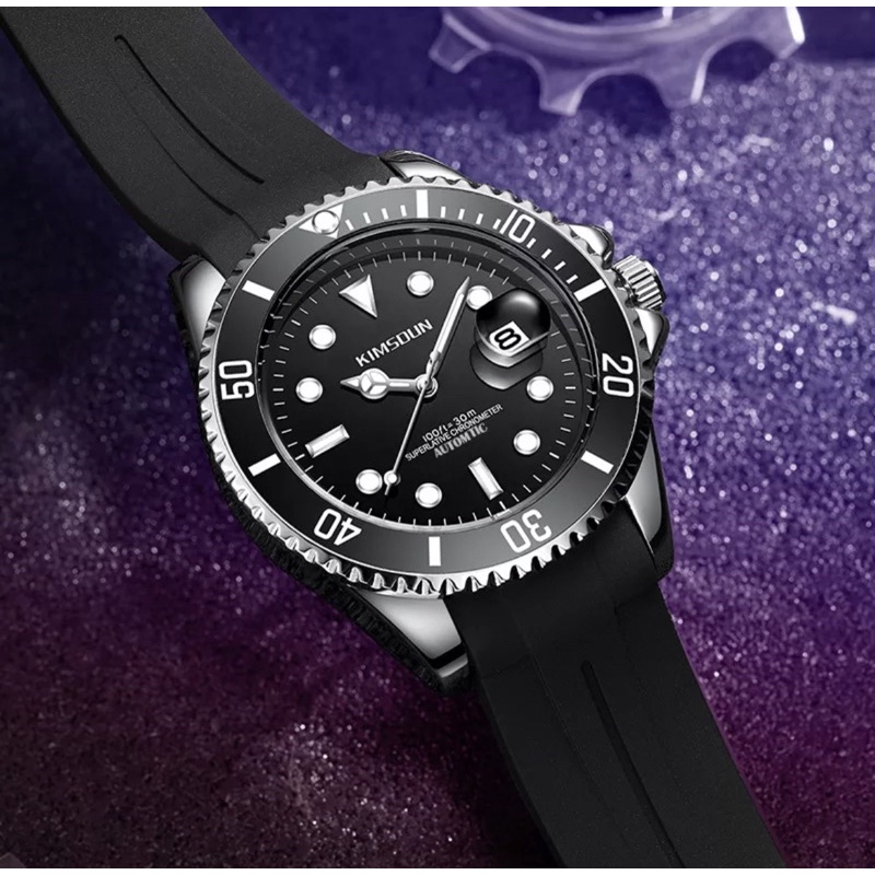 Jam Tangan Submariner Rubber Strap Kimsdun Automatic Original