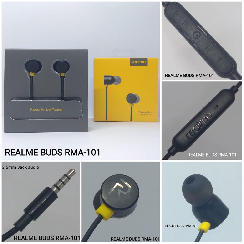 HANDSFREE REALME ORIGINAL RMA-101 HEADSET REALME BUDS RMA-101 ORIGINAL Headset Realme Buds In-Ear ORI 100% Asli Realme 3PRO C2 XT X2PRO All Tipe With Mic Realme Earphone