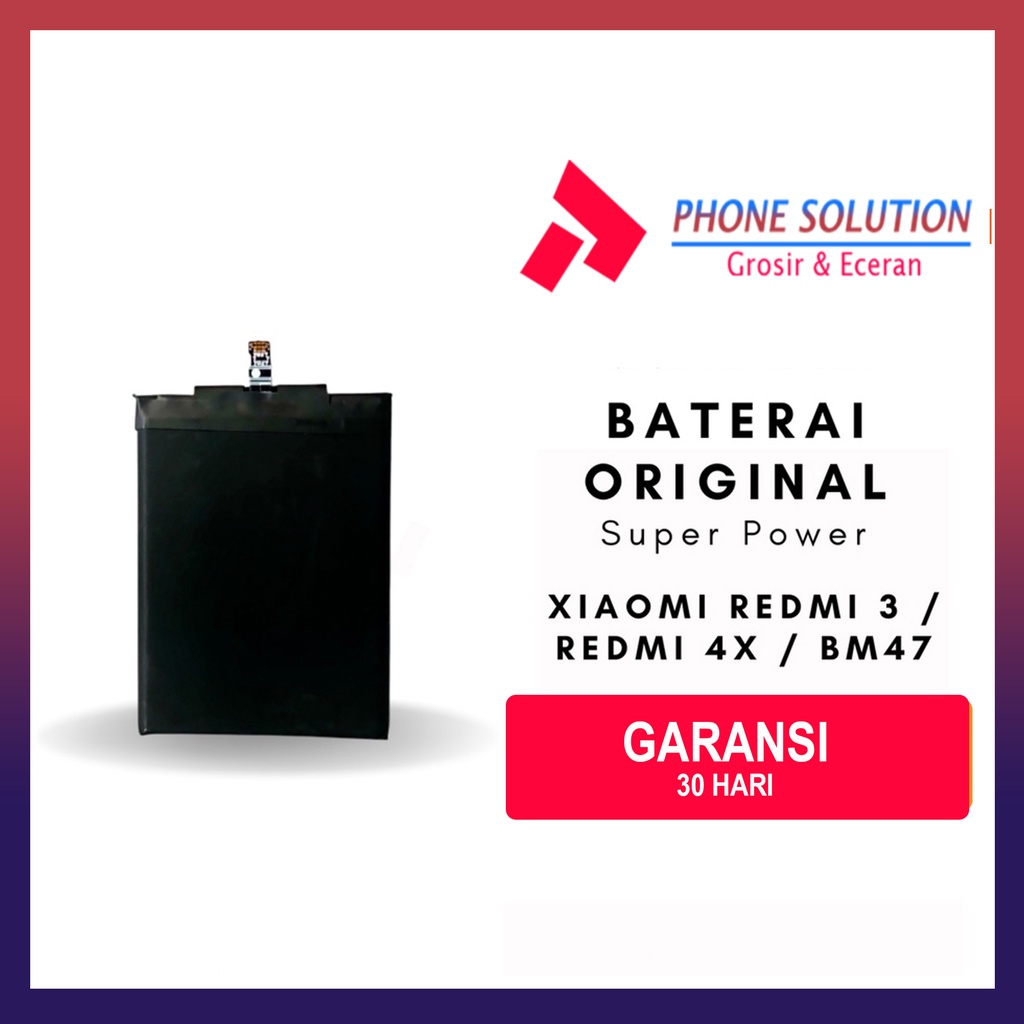 Baterai Xiaomi Redmi 3 / Baterai Xiaomi Redmi 4x / Baterai Xiaomi Redmi BM47 // Supplier LCD Xiaomi - Garansi 1 Bulan