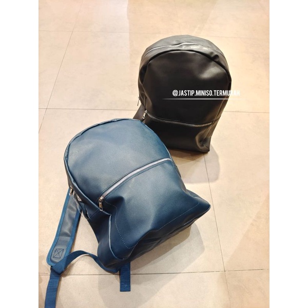 MINISO 🆕 Tas Ransel Kulit Pria (sz.27x11x38cm)