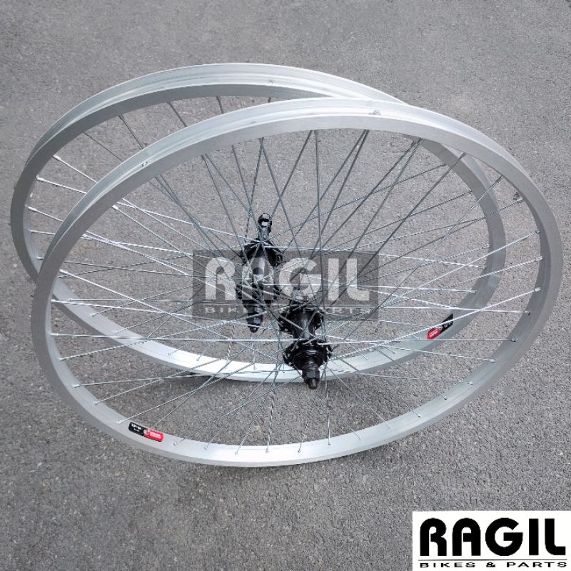 WHEELSET SEPEDA 24 x 1 3/8 ARAYA KP-81 ALLOY 36 HOLE LUBANG 36H VELG RIM RIMS ALUMUNIUM HUB FREEHUB 