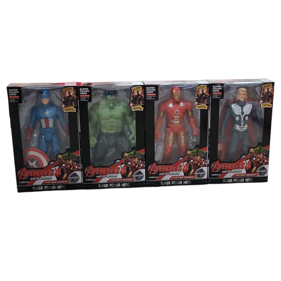 M193 Mainan Action Figure Set Avengers LED Ironman Hulk Thor Avenger MBS