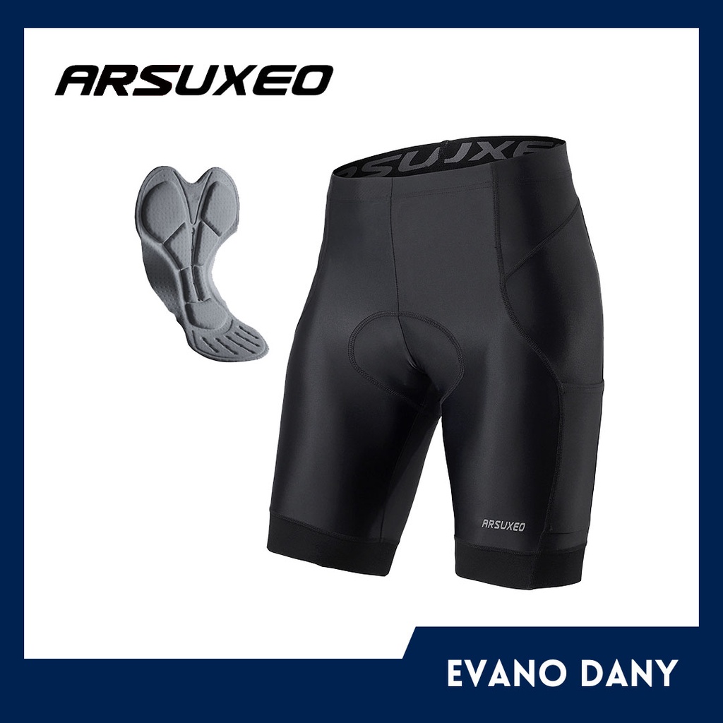 Celana Sepeda ARSUXEO 566 Kantong Padding Cycling Pant Side Pocket Ori