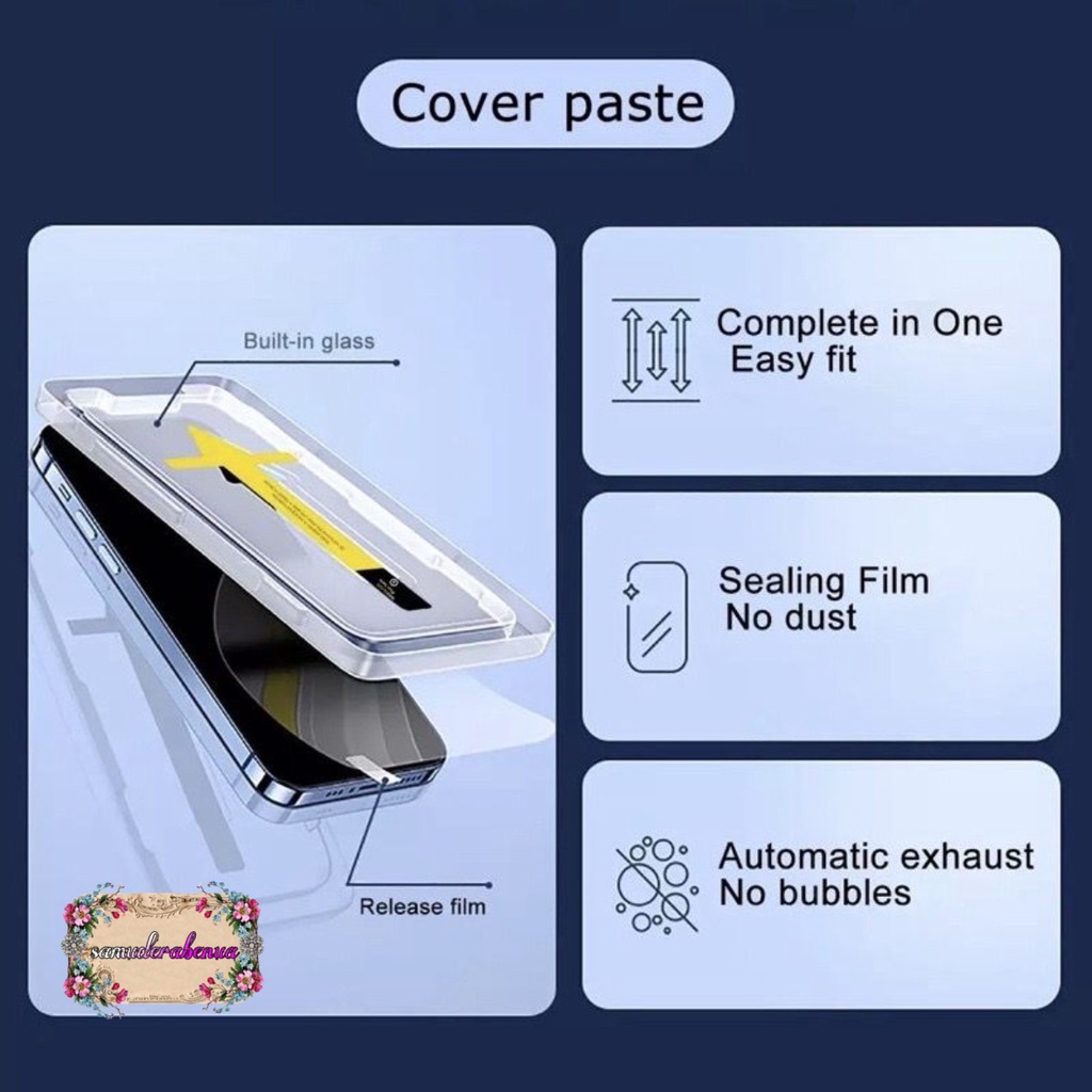 TEMPERED GLASS SUPERFIT IPHONE X XS XR MAX 11 12 PRO MAX SPY PRIVACY &amp; CLEAR BENING PEMASANGAN SANGAT GAMPANG CLEAR SPY SB4475