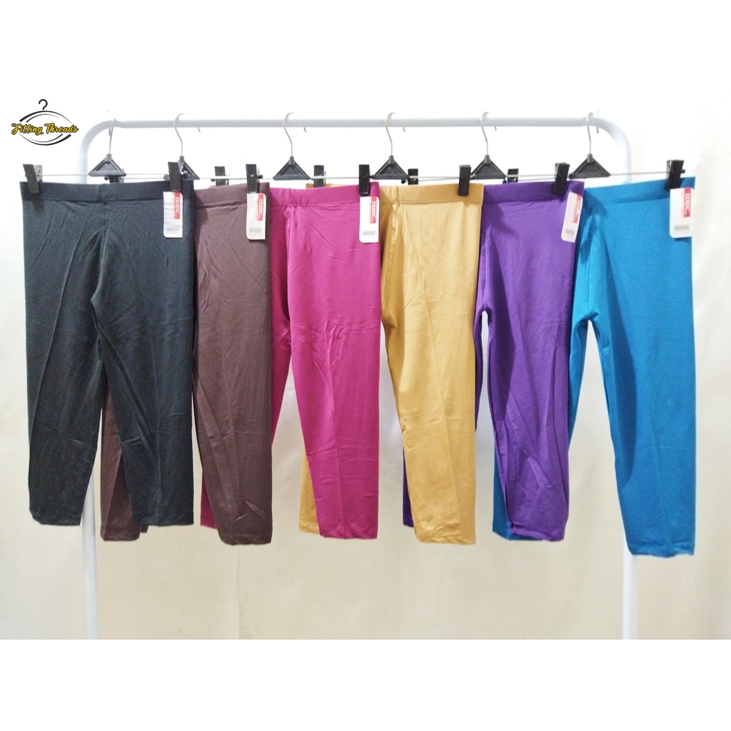 Celana Legging Polos Pendek 7/8 Dewasa / Leging Pendek 7/8 Licin Wanita / Lejing Pendek Cewek EXXEN