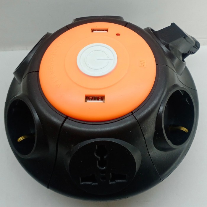 Kabel Roll Visicom 1.8 Meter 6 Lubang + Usb 2.1A Tembaga Vsc Ufo 512U Cod