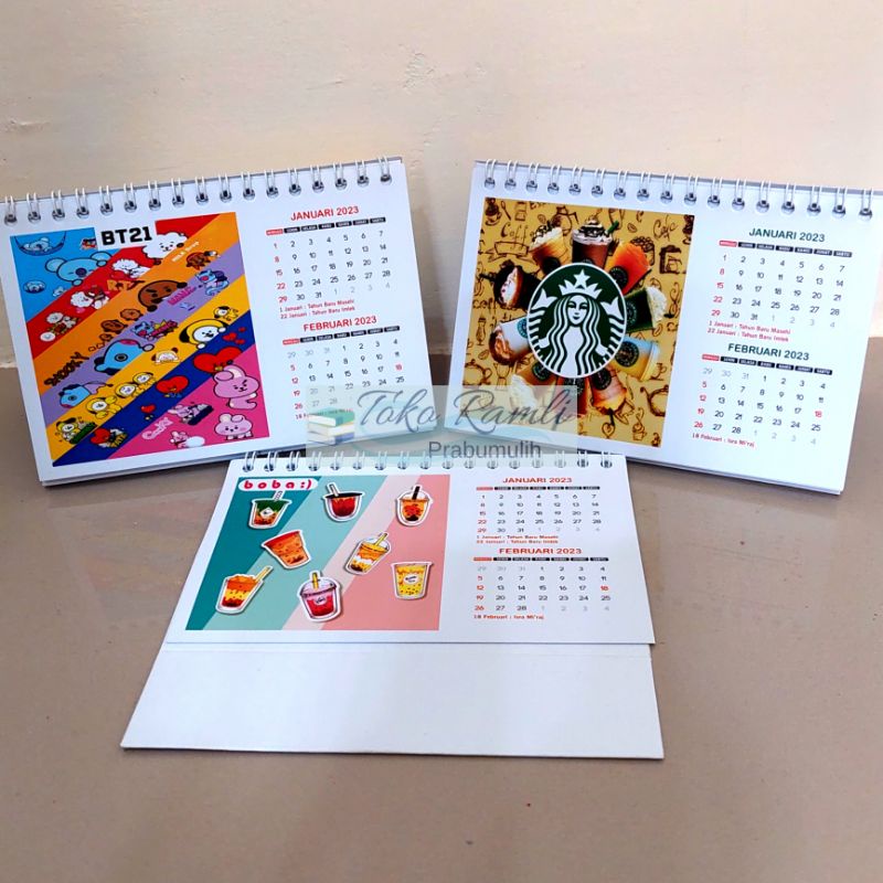 

Kalender Meja BTS BT21 2023 | Kalender Meja Pemandangan | Kalender Meja Starbucks Boba 2023