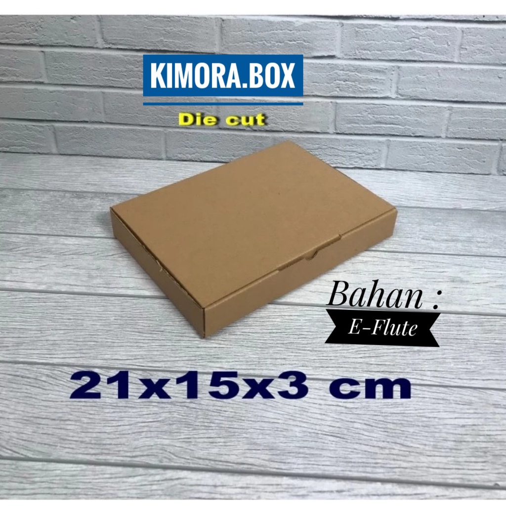 

kardus karton box uk. 21x15x3 cm...model die cut u/aksesoris dll