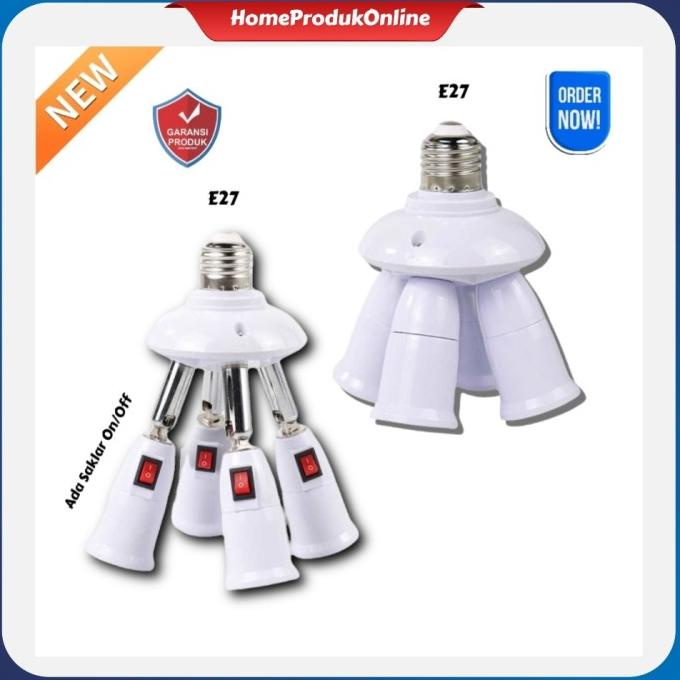 Fitting Lampu Bohlam Cabang 4 Ruangan satu socket