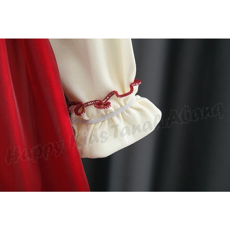 DRESS PITA LENGAN PANJANG ANAK PEREMPUAN IMPORT BERKUALITAS / DRESS MERAH ANAK