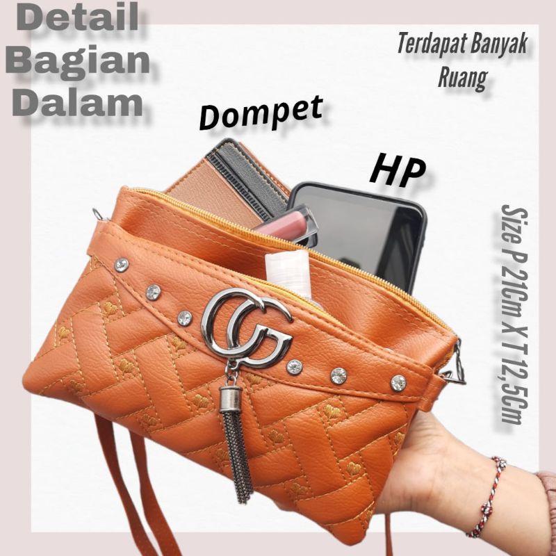 MERCY SLINGBAG 2 RUANG /TAS SLEMPANG ACCECORIES DAPAT RANDOM