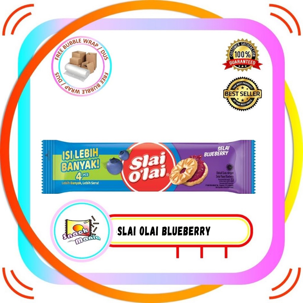 

Slai Olai O Lai Biskuit Susu Selai Blueberry 32 gr Roma Biscuit