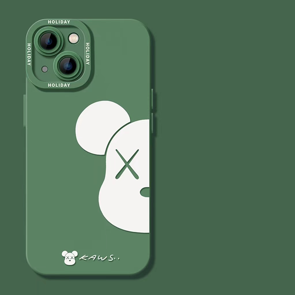 Case Motif Beruang Hutan Hijau Untuk iPhone 14 14pro 14Plus 14prm 13 13pro 13pro 11 7Plus 8Plus Xr XS 12pro Max