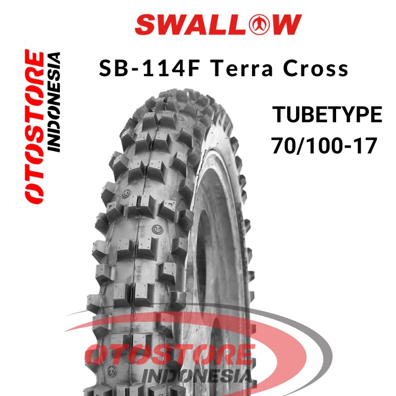 Ban Luar Motor Swallow SB-114F Terra Cross 70/100-17 RING 17 Motocross Ban Tahu SB114 TERRACROSS