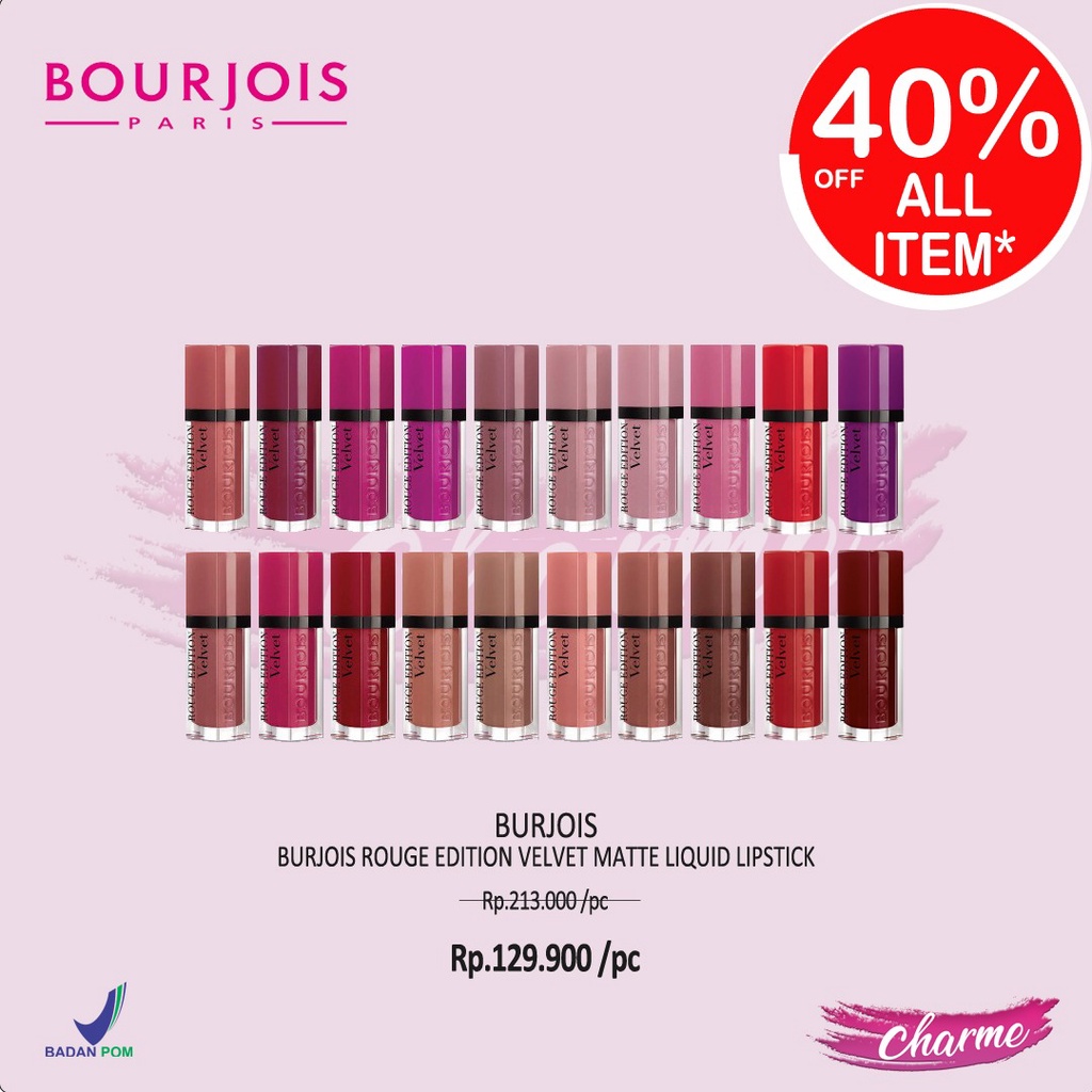 (READY &amp; ORI!) Bourjois Rouge Edition Velvet Original LIPCREAM Lip cream Matte Lipstick