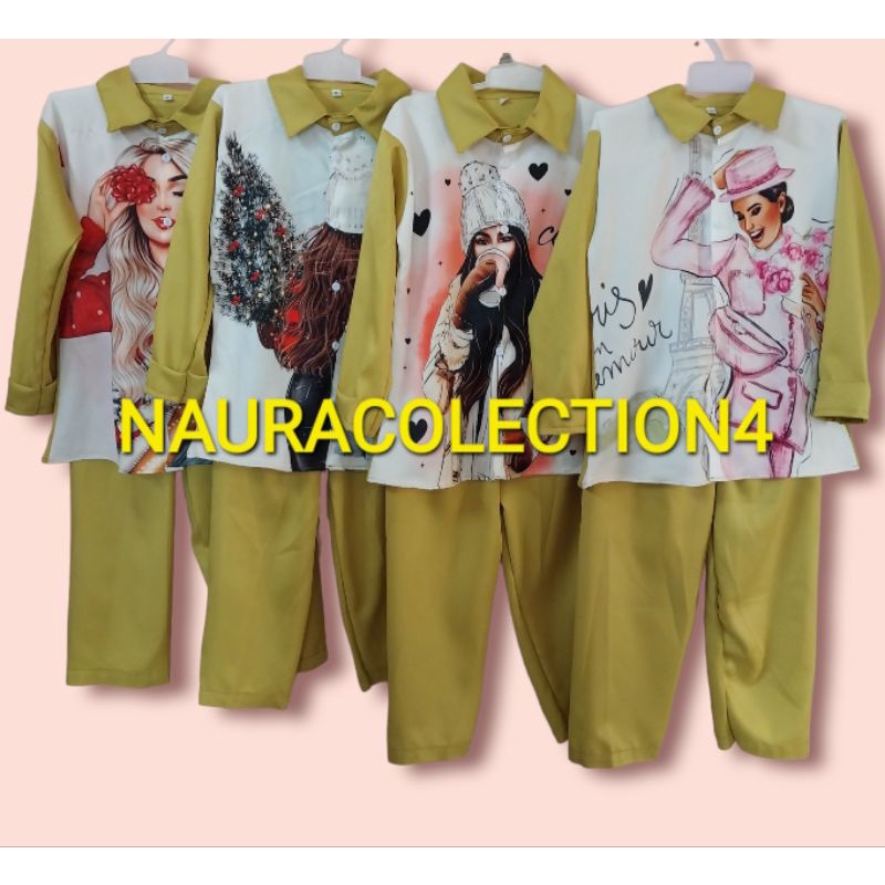 BAJU SETELAN KEMEJA STELAN KEKINIAN VIRAL TERBARU SETEELAN ANAK WANITA KEMEJA CROP ANIME VIRAL/ SETELAN MOTIP SABLON SUBLIME PRINTING/SETELAN ANAK WANITA  BAHAN CRINKLE/ONE SET ARALLA/SET ANIME TERLARIS