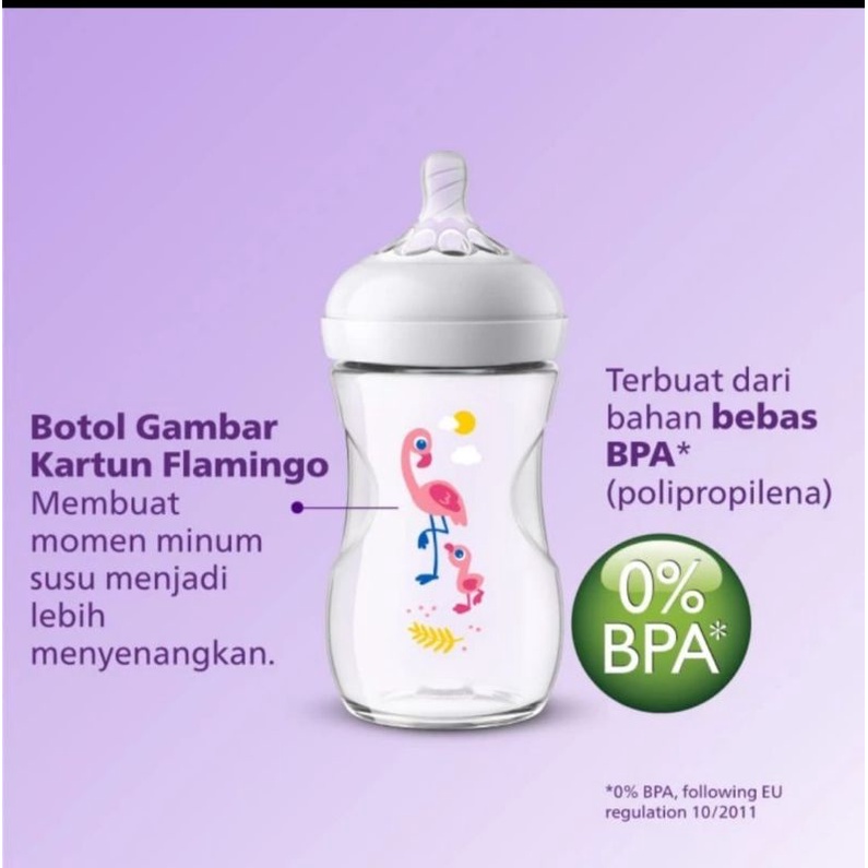 BOTOL Susu Avent Natural  260ml SCF 627 / 41 Flamingo